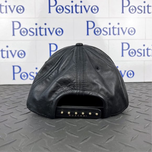 Buscemi Postback Black Smooth Cow Leather Hat SAMPLE - Picture 5 of 8
